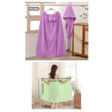 2 Parça Mor Banyo Bornoz Havlu Seti Havlu Etek %100 Polyester, Yumuşak Hızlı Kuruyan, Süper Emici Çıtçıtlı Banyo Robası