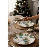 2 Parça Yılbaşı Konsept Seramik Servis Tabağı 25cm Kardan Adam