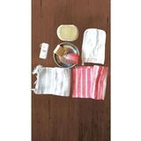 2 Peştemal,hamam Tası 21 Cm,erik Ağacı Tarak,kese,vücut Lifi,sabun,topuk Taşı Hamam Set