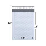 #2 Poly Bubble Mailers 20,5 x 30,5 cm Dolgulu Zarf Postası Su Geçirmez 50'li Paket (PBM8512-50), Beyaz - Standart