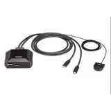2-Port Usb-C 4K Displayport Kvm Switch, Uzak Port Seçici Dahil2-Port Usb-C 4K Displayport Kvm Switch With Remote Port Selector
