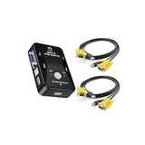 2 Port Usb Kvm Switch 2 in 1 Out USB 2.0 KVM fare klavye Switcher Kablolar Dahil