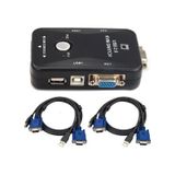 2 Port Usb Kvm Switch 2 Pc Kasa Tek Kontrol 2 Adet Vga Kvm Kablo