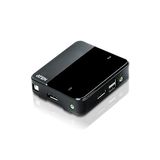 2 Port':Lu Usb Displayport Kvm Switch 4K Uhd (3840 × 2160@60Hz) Teknolojisini Destekler