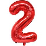 2 Rakam Kırmızı Folyo Balon 34 inç 76-82 cm