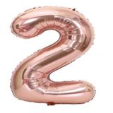 2 RAKAM ROSE GOLD FOLYO BALON 40 İNC 100 CM