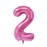 2 Rakamı Pembe 100 cm Folyo Balon
