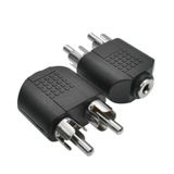 2 RCA Erkek to 3.5 mm Aux Stereo Dişi Ses Ayırıcı Adaptör