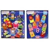 2 Set - 20 Parça Masal Kahramanları ve Rakamlar Parmak Kukla T064 T225