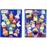 2 Set - 20 Parça Taşıtlar ve Evcil Hayvanlar Parmak Kukla T772 T181 - Pembe