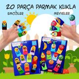2 Set - 20 Parça Tox Emojiler Ve Meyveler Parmak Kukla T106 T105