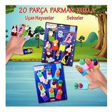 2 Set - 20 Parça Tox Sebzeler Ve Uçan Hayvanlar Parmak Kukla T104 / T222