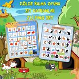 2 Set - 72 Parça Zıt Kavramlar ve Gölge Eşleştirme Keçe Cırtlı Duvar Panoları , Eğitici Oyuncak