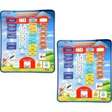 2 Set - 86 Parça Tox Ingilizce Takvimi Öğreniyorum Keçe Duvar Panoları , Eğitici Oyuncak - Renkli