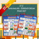 2 Set - 88 Parça Tox Rakamları Öğreniyorum Keçe Duvar Panoları , Eğitici Oyuncak - Renkli