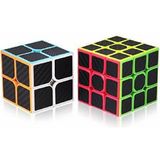 2 Set Professıonal Qy Speed Corbon Fiber Cube Vıp 2li Set 2x2 Zeka Küpü 3x3 Zeka Küpü - Pembe