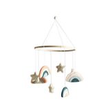 2 Stories Little Sky Pastel Gökkuşağı Yıldız Figürlü Keçe Dönence