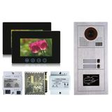 2 Telli Görüntülü Kapı İnterkomu, 1, 2, 3, 4, Lcd Monitör, Dokunmatik Ekran, Çift Aile Kamerası, Komple Set