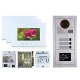 2 Telli Görüntülü Kapı Telefonu 1 2 3 4 Lcd Monitör Dokunmatik Ekran Çift Aile Kamera Aile İçin Komple Set Beyaz