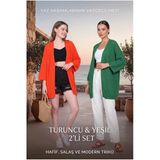 2 Trend Renk Bir Arada Avantaj Paketi - Yarasa Kol İnce Triko Kadın Hırka Seti Salaş Mevsimlik Hafif Çantada Taşınabilir Kadın Ve Genç Hırka Set