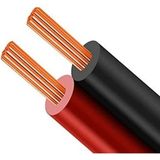 2 x 0,75 mm Bitişik Yassı Kordon Hoparlör Kablosu Siyah 10METRE