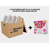 2 Yaş Etkinlik Seti, 0-6 Ay, 6-12 Ay, Hayvanlar, Meyveler Zeka Kartları
