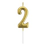 2 Yaş Gold Rakam Mum Altın Renk Doğum Günü Pasta Mumu 12 Cm Diğer