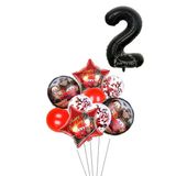 2 Yaş Siyah Rakam Balonlu Şimşek Mcqueen Balon Seti Arabalar (Cars) Konfetili Şeffaf Balon