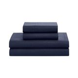 2 Yastık Kılıfı & 2 Yastık Kılıfı & Yatak Eteği Dört Mevsim Sıcaklık, Ince Çift Fırçalı MIKROFIBER/%100 Fiber Dolgu, Yunan Anahtar Lacivert, Kraliçe - standart