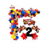2 Yaş,Yarış Araba Motorsiklet Temalı Doğum Folyo Balon Seti Doğum Günü Süsü