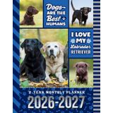 2-Year Monthly Planner 2026-2027: 8.5x11 Dated Organizer With 100 Blank College-Ruled Notebook Pages Combo / 24-Month Schedule / Labrador Retriever - Lab Dog Art Pattern Cover