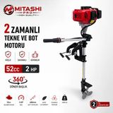 2 Zamanlı Benzinli Tekne Motoru - 360 Derece Döner Başlık - Hafif Ve Güçlü Dıştan Takma Bot Motoru