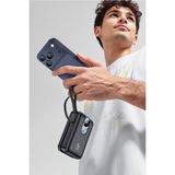 20.000 Mah 35W Hızlı Şarj Destekli Dijital Göstergeli Çift Kablolu Powerbank, Siyah - Renkli