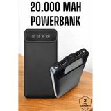 20.000 Mah LED Işıklı LCD Ekran USB Girişli Type-C Lightning Powerbank ( Lisinya )