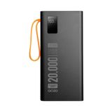20.000 Mah Pd 22.5W Kablolu 3.0 Hızlı Şarj Gerçek 20.000 Mah Garantili Işıklı QC20 Siyah Powerbank