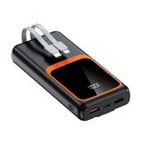 20.000 Mah Powerbank 22.5W Hızlı Şarj Taşınabilir Şarj Cihazı Çok Kablolu Dijital Göstergeli