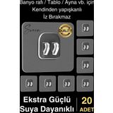 20 Ad. Ekstra Güçlü Kendinden Yapışkanlı İz Bırakmaz Suya Dayanıklı Banyo Rafı Tablo Ayna Askı Kanca