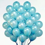 20 Adet 12 İnç 30 Cm Metalik Açık Mavi Balon Doğum Günü Süsleme