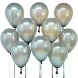 20 Adet 12 İnç 30 Cm Metalik Gümüş Balon Doğum Günü Süsleme