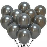 20 Adet 12 İnç 30 Cm Metalik Siyah Balon Doğum Günü Süsleme