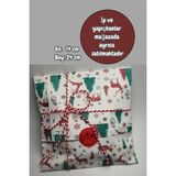 20 Adet 14X24 Hazır Hediye Ambalaj Paketi Yılbaşı Kardan Adam Çam Geyik Desenli