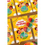 20 Adet 23 Nisan Şeker Ve Balon Konulabilen Tebrik Kartı 10 Lu Set Sınıf Dağıtımlık Hediyelik Kart
