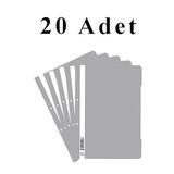 20 Adet A4 Gri Telli Dosya 1 Paket Ekonomik Kaliteli Telli Dosya Ofis Büro Okul