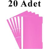 20 Adet A4 Pembe Telli Dosya 1 Paket Ekonomik Kaliteli Telli Dosya Ofis Büro Okul