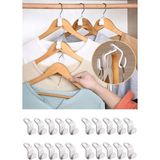 20 Adet Çok Amaçlı Askı Çoklayıcı Kanca Klips Dolap Düzenleyici Set - Ahşap - Bej - Siyah - Seçenek 1