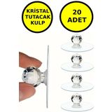 20 Adet Çok Amaçlı Yapışkan Kristal Tutacak Kulp