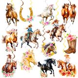 20 adet Cowgirl Asılı Swirls Süslemeleri Cowgirl Doğum Günü Partisi Süslemeleri Batı Cowgirl Parti Süslemeleri Asılı Swirls Folyo Flamalar Kadınlar Kızlar Bekarlığa Veda Partisi Bebek Duş Malzemeleri
