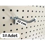 20 Adet Delikli Metal Pano Takma Tel Askılık Seti - Seçenek 1 - Antrasit