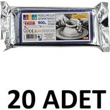 20 Adet Hava ile Kuruyan Seramik Kil Hamuru 500 gr Beyaz