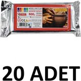 20 Adet Hava ile Kuruyan Seramik Kil Hamuru 500 gr Kahverengi